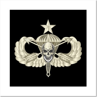 Senior Airborne w Crossed Arrows Dagger Skull Posters and Art